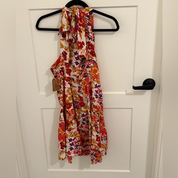 Natural Life Colorful Floral Dress M Red Pink Orange Open Back Sleeveless - Picture 5 of 5